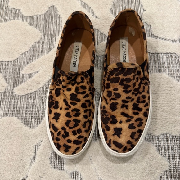 Steve Madden Shoes - Steve Madden Leopard-Pattern Slip-On Sneakers in Brown and Black